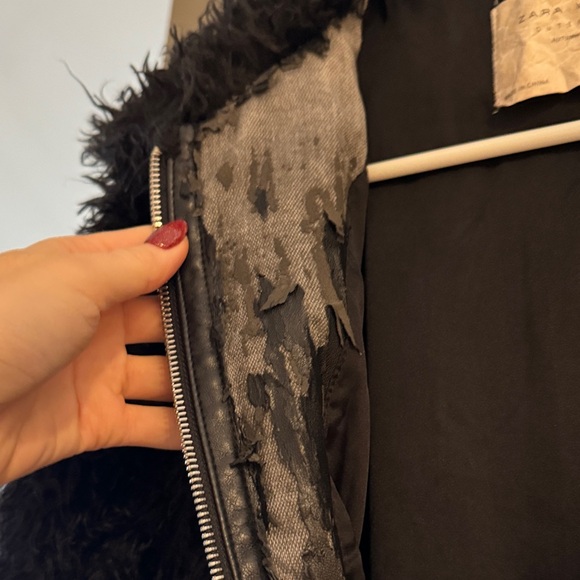 Zara Black Teddy Jacket - Picture 4 of 4